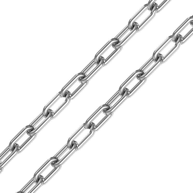 Fetoatar Stainless Steel Link Chain, 304 Stainless Steel Link Proof Coil Chain Heavy Duty Chains Hanging Safety Chain for Swing Plants Anti-Theft - Image 1